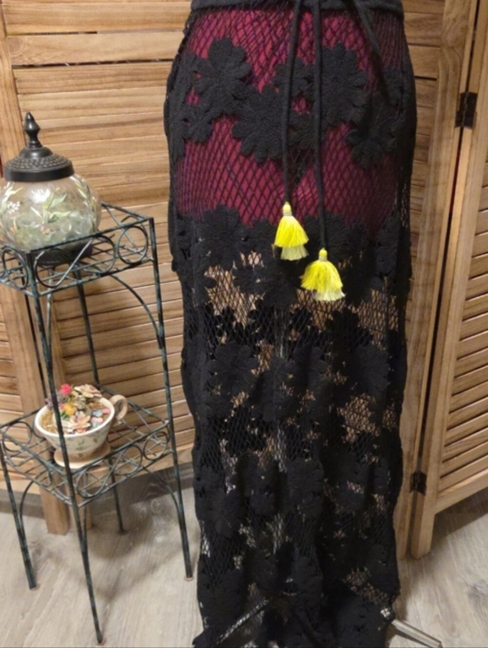 Free People XS Black Maxi Skirt Beach Coverup